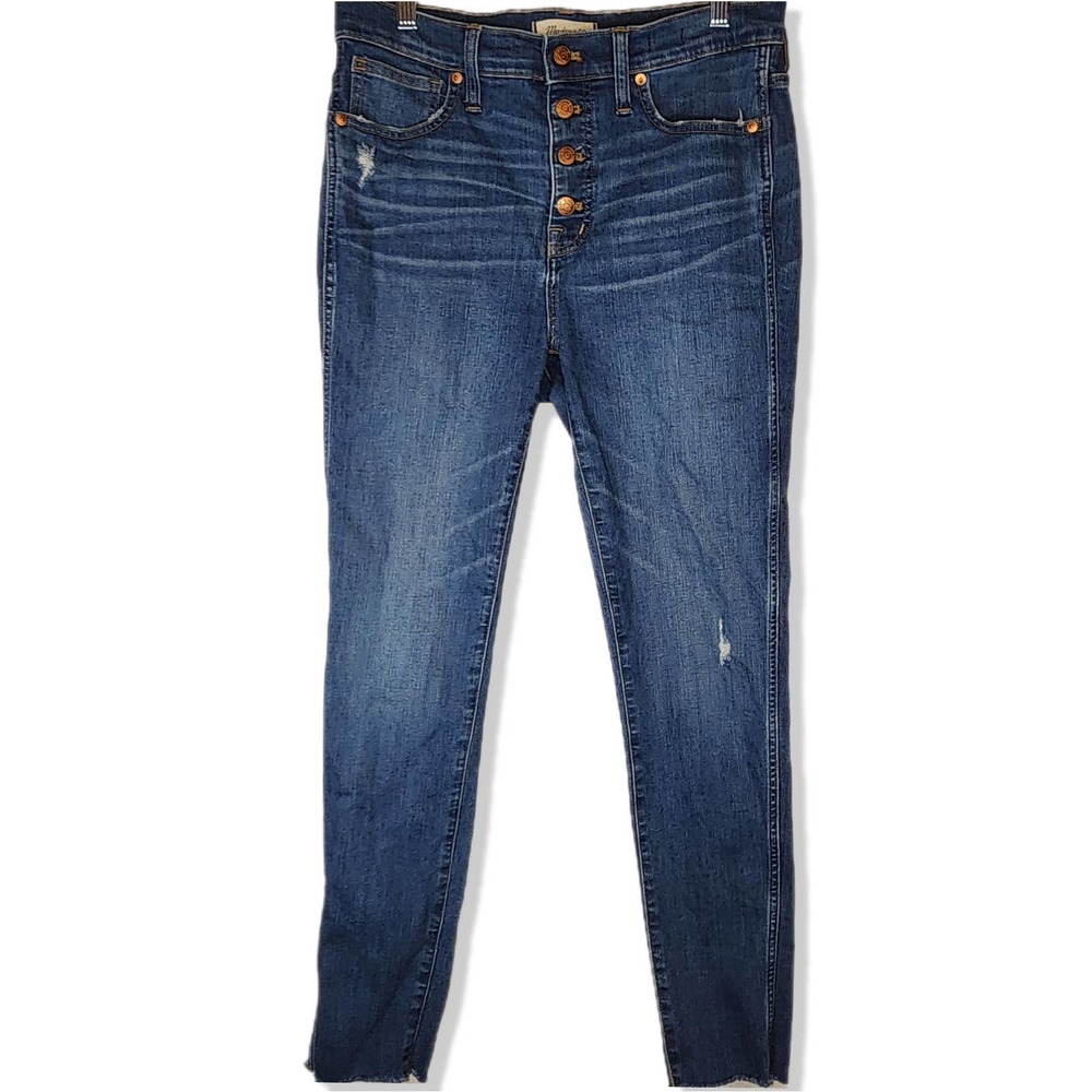 Madewell Women's High Rise Skinny Jeans in Dark Blue Wash